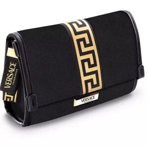 Versace Black and Gold Patterned Clutch
